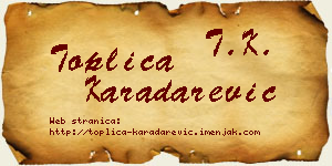 Toplica Karadarević vizit kartica